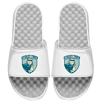 Men's ISlide x BreakingT Trevor Lawrence White NFLPA Steezy Trev Slide Sandals