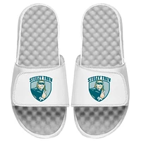 Men's ISlide x BreakingT Trevor Lawrence White NFLPA Steezy Trev Slide Sandals