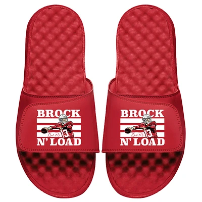 Men's ISlide x BreakingT Brock Purdy Red NFLPA N' Load Slide Sandals