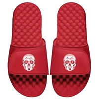 Men's ISlide x BreakingT Christian McCaffrey Red NFLPA Sugar Skull Slide Sandals