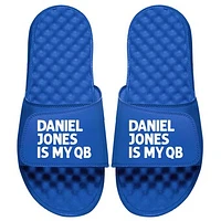 Men's ISlide x BreakingT Daniel Jones Royal NFLPA My Quarterback Slide Sandals