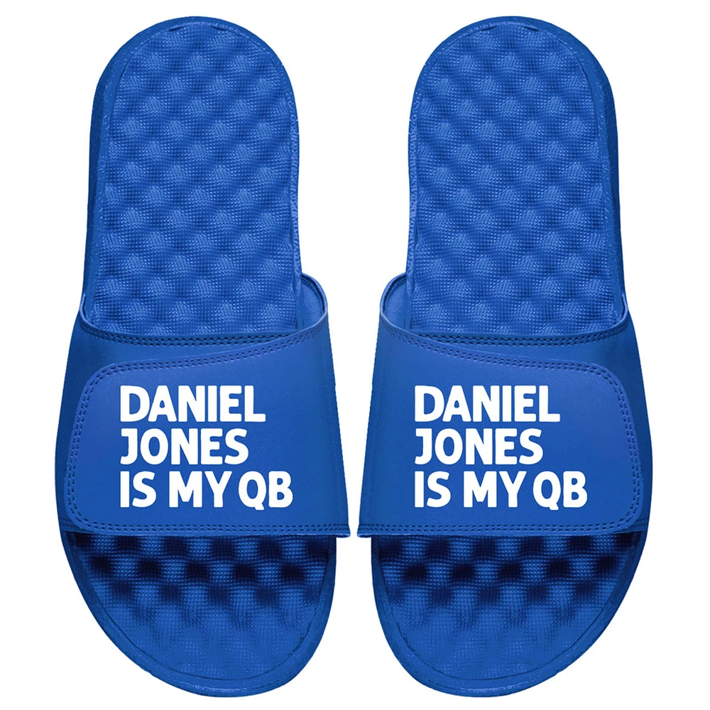 Men's ISlide x BreakingT Daniel Jones Royal NFLPA My Quarterback Slide Sandals