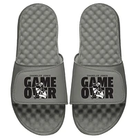 Men's ISlide x BreakingT Chandler Jones Gray NFLPA Game Over Slide Sandals