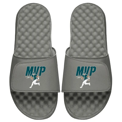 Men's ISlide x BreakingT Jalen Hurts Gray NFLPA MVP Slide Sandals