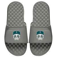 Men's ISlide x BreakingT Jalen Hurts Gray NFLPA Sugar Skull Slide Sandals