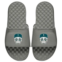 Men's ISlide x BreakingT Jalen Hurts Gray NFLPA Sugar Skull Slide Sandals