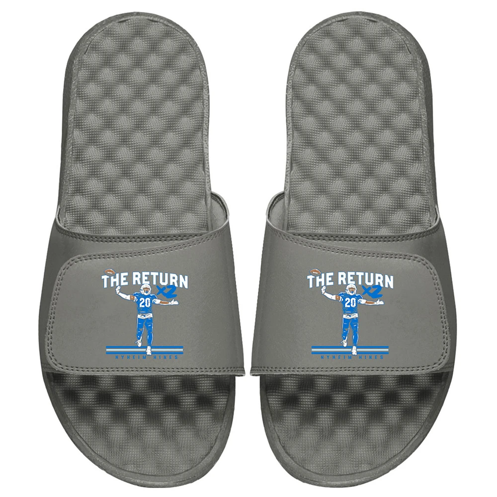 Youth ISlide x BreakingT Nyheim Hines Gray NFLPA The Return 2x Slide Sandals