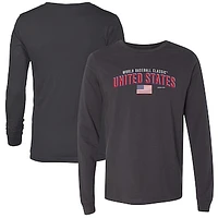 Men's LEGENDS Charcoal USA Baseball 2023 World Baseball Classic Country Arch Long Sleeve T-Shirt