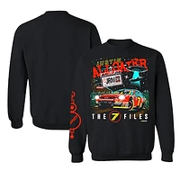 Men's JR Motorsports Official Team Apparel Black Justin Allgaier The Seven Files Pullover Sweatshirt