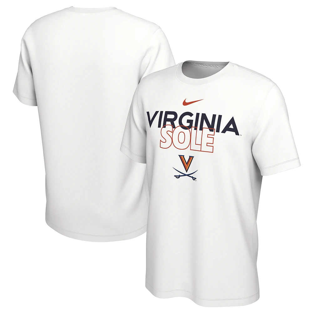 Nike  White Virginia Cavaliers 2023 On Court Bench T-Shirt