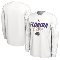 Jordan Brand  White Florida Gators 2023 On Court Bench Long Sleeve T-Shirt