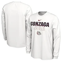 Nike  White Gonzaga Bulldogs 2023 On Court Bench Long Sleeve T-Shirt