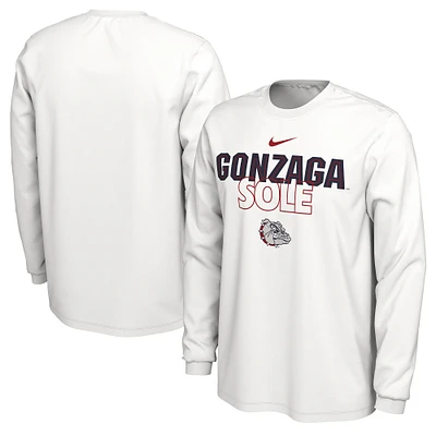Nike  White Gonzaga Bulldogs 2023 On Court Bench Long Sleeve T-Shirt