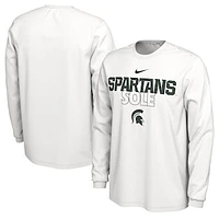 Nike  White Michigan State Spartans 2023 On Court Bench Long Sleeve T-Shirt