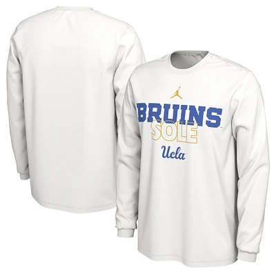 Jordan Brand  White UCLA Bruins 2023 On Court Bench Long Sleeve T-Shirt