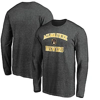 Men's Charcoal Milwaukee Brewers Heart & Soul Team Long Sleeve T-Shirt