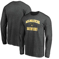Men's Charcoal Milwaukee Brewers Heart & Soul Team Long Sleeve T-Shirt