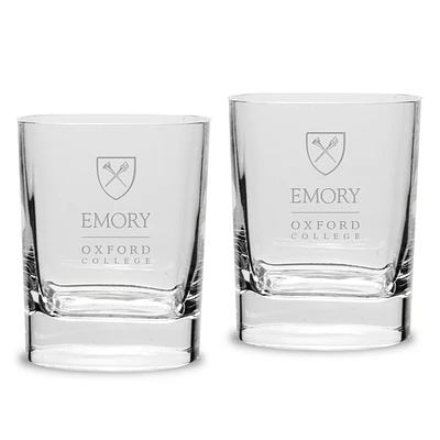 Oxford College 11.75oz. Two-Piece Luigi Bormioli Square Double Old Fashion Glasses Set