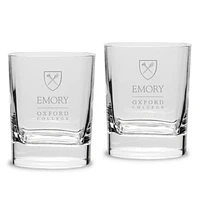 Oxford College 11.75oz. Two-Piece Luigi Bormioli Square Double Old Fashion Glasses Set