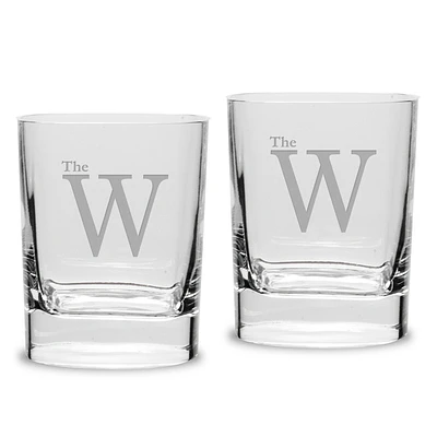 Mississippi University for Women Owls 11.75oz. Two-Piece Luigi Bormioli Square Double Old Fashion Glasses Set