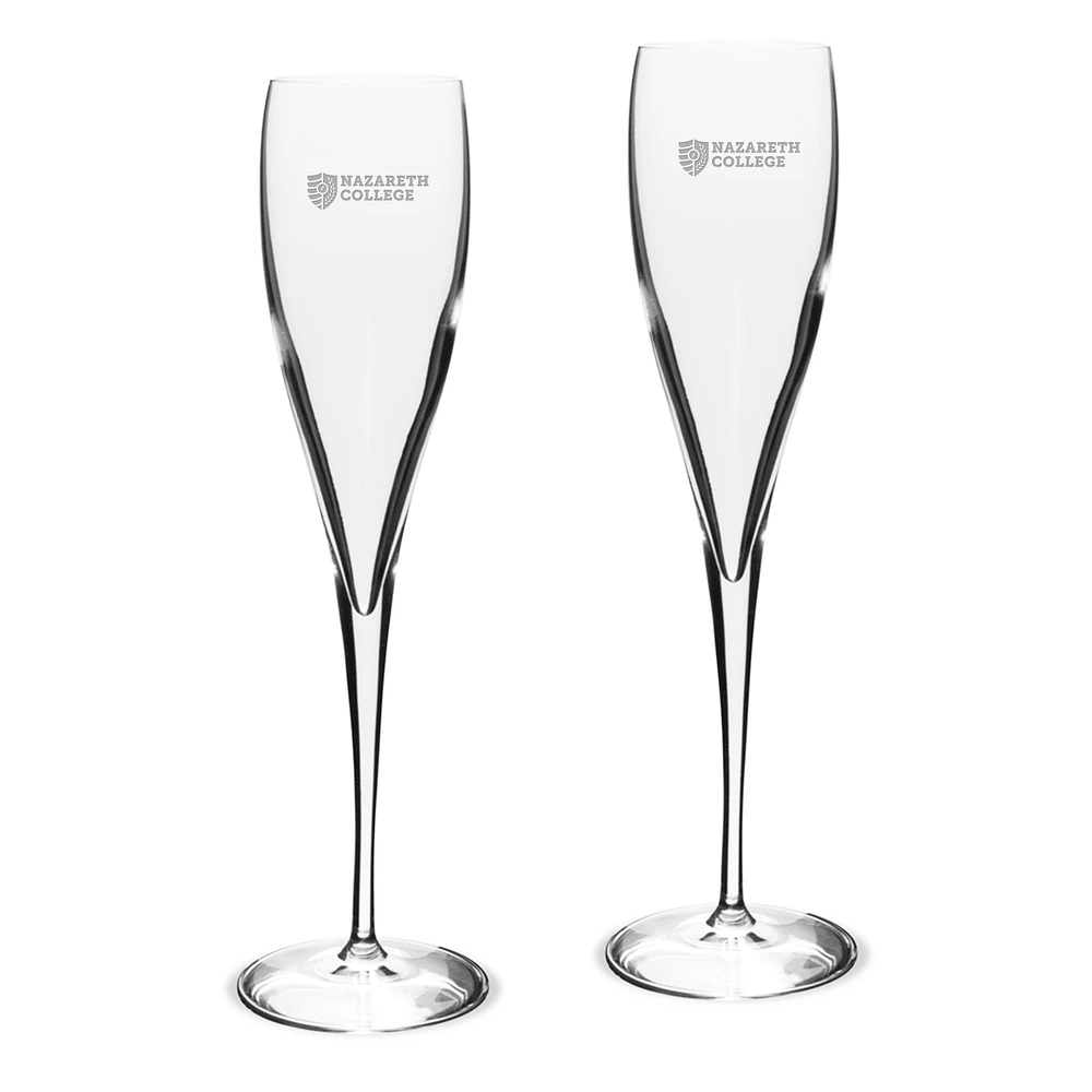 Nazareth College Golden Flyers 6oz. Two-Piece Luigi Bormioli Toasting Glass Set