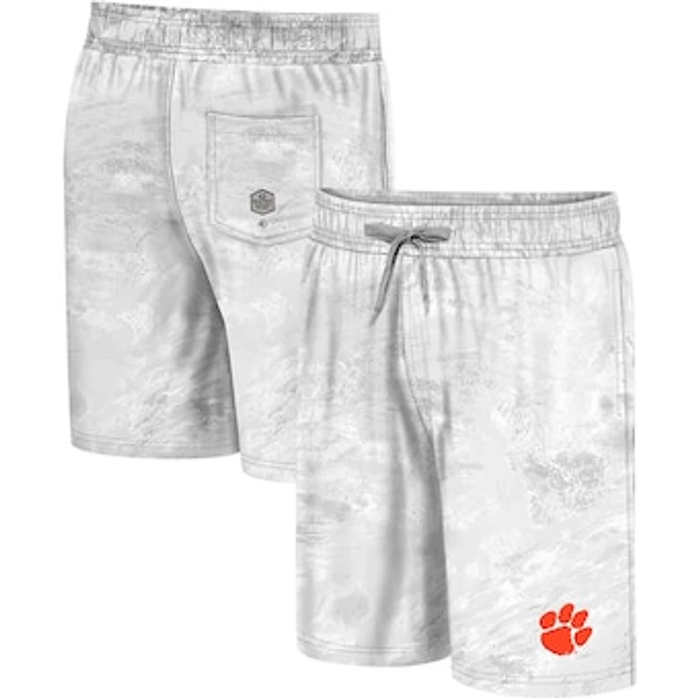 Men's Colosseum White Clemson Tigers Realtree Aspect Ohana Swim Shorts