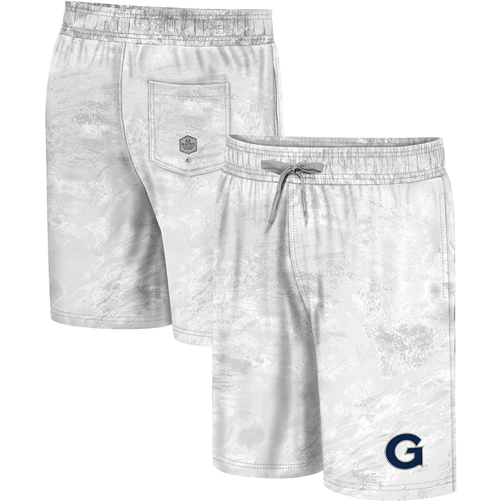 Men's Colosseum White Georgetown Hoyas Realtree Aspect Ohana Swim Shorts