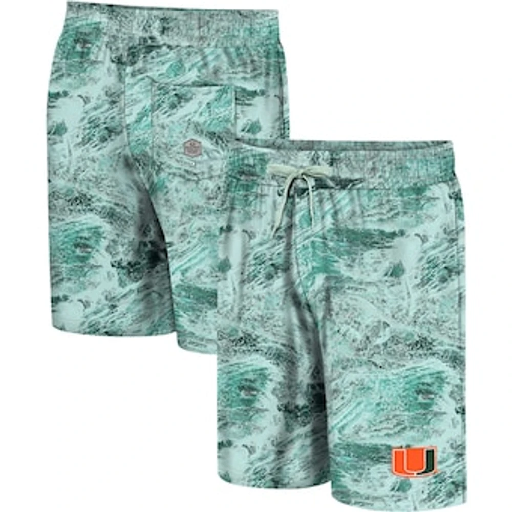 Men's Colosseum Green Miami Hurricanes Realtree Aspect Ohana Swim Shorts