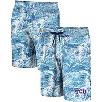 Men's Colosseum Blue TCU Horned Frogs Realtree Aspect Ohana Swim Shorts