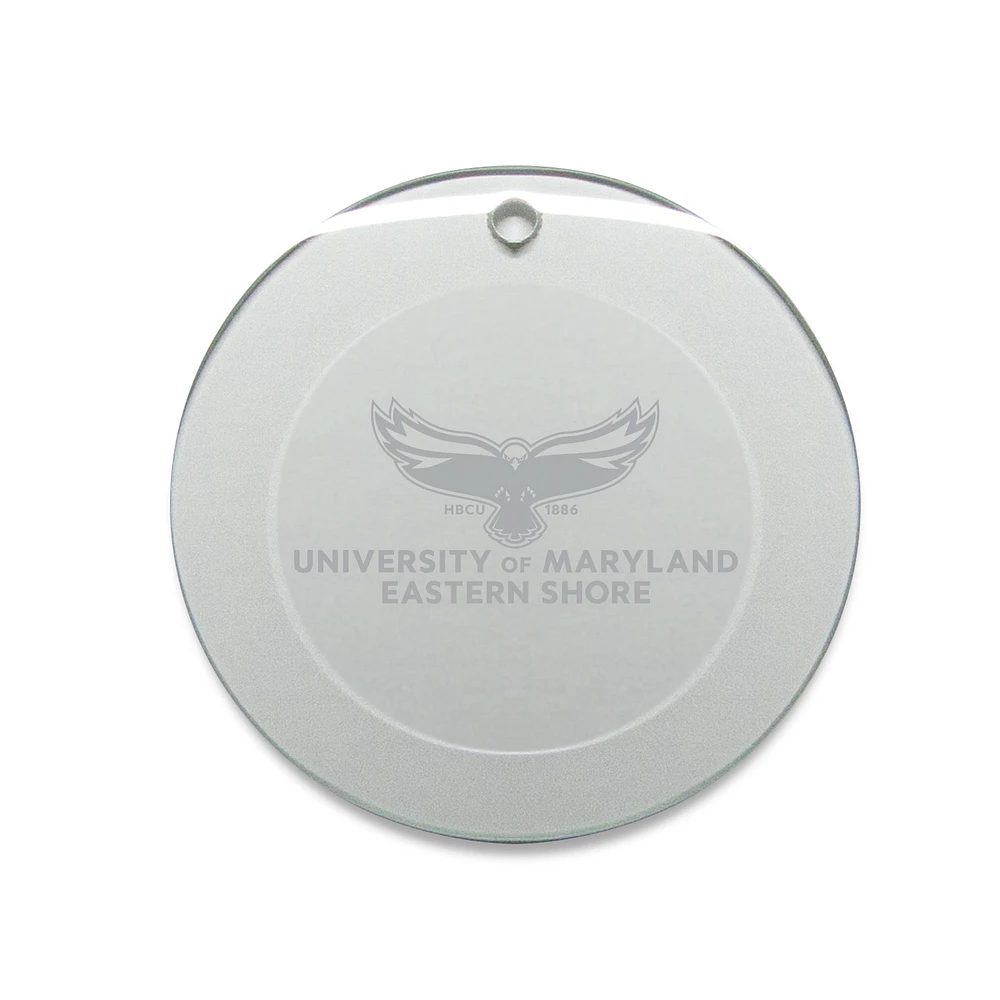 Maryland Eastern Shore Hawks Primary Logo 3'' Round Glass Ornament