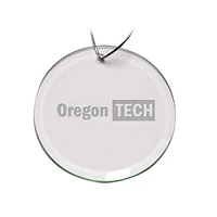 Oregon Tech Hustlin' Owls Primary Logo 3'' Round Glass Ornament