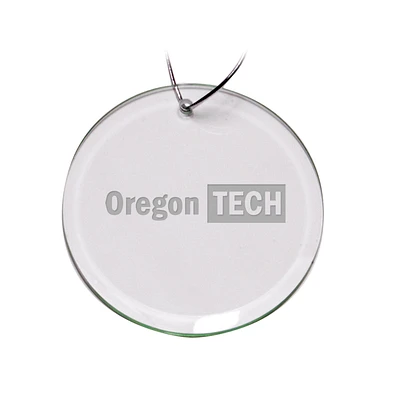 Oregon Tech Hustlin' Owls Primary Logo 3'' Round Glass Ornament