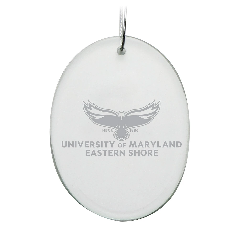 Maryland Eastern Shore Hawks Primary Logo 2.75'' x 3.75'' Glass Oval Ornament