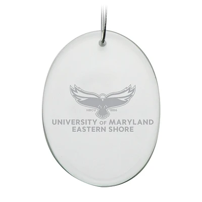 Maryland Eastern Shore Hawks Primary Logo 2.75'' x 3.75'' Glass Oval Ornament