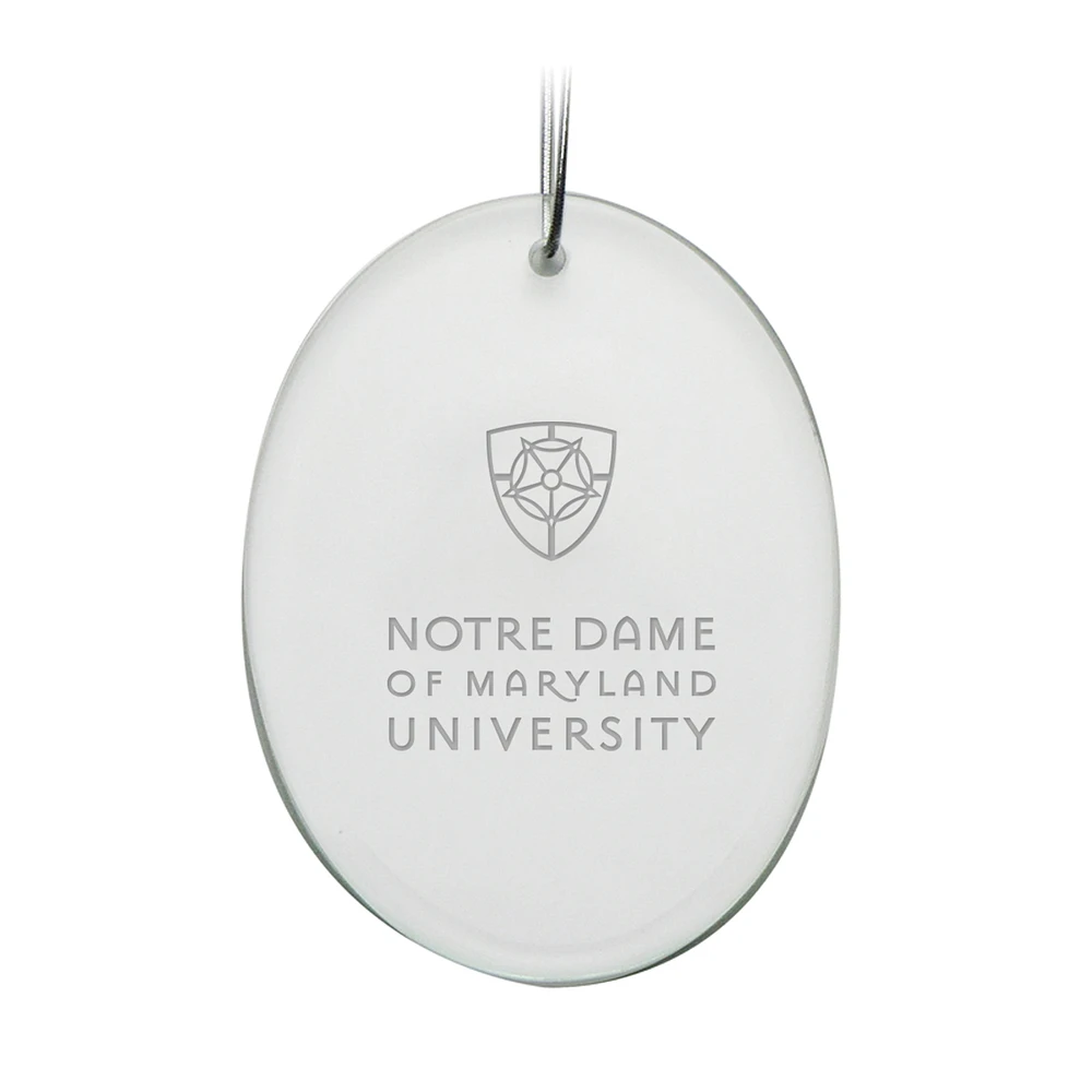 Notre Dame of Maryland Gators Primary Logo 2.75'' x 3.75'' Glass Oval Ornament