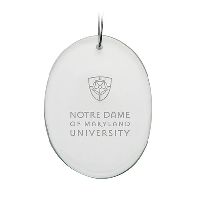 Notre Dame of Maryland Gators Primary Logo 2.75'' x 3.75'' Glass Oval Ornament