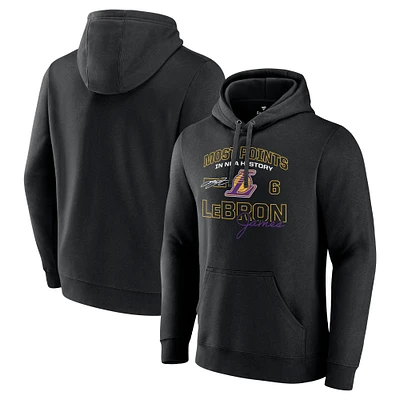 Men's LeBron James Black Los Angeles Lakers Most Points NBA History Pullover Hoodie