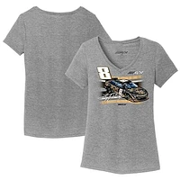 Women's Richard Childress Racing Team Collection Heather Gray Kyle Busch 3CHI Car Tri-Blend V-Neck T-Shirt