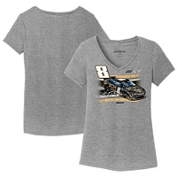 Women's Richard Childress Racing Team Collection Heather Gray Kyle Busch 3CHI Car Tri-Blend V-Neck T-Shirt