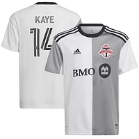 Youth adidas Mark-Anthony Kaye White Toronto FC 2023 Community Kit - Replica Player Jersey