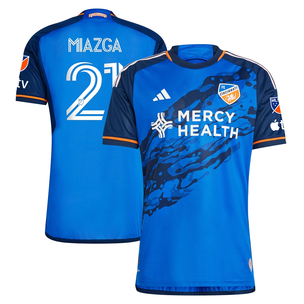 Men's adidas Matt Miazga Blue FC Cincinnati 2023 River Kit Authentic Jersey
