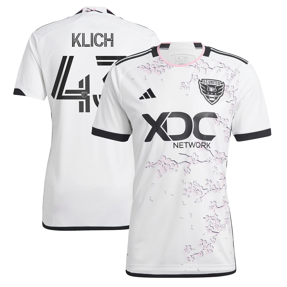 Men's adidas Mateusz Klich White D.C. United 2023 The Cherry Blossom Kit Replica Player Jersey