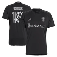 Men's adidas Shaq Moore Black Nashville SC 2023 Man Kit Replica Player Jersey