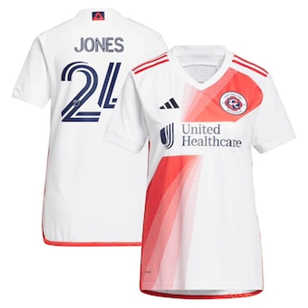 Women's adidas DeJuan Jones White New England Revolution 2023 Defiance Replica Jersey