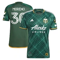 Men's adidas Santiago Moreno Green Portland Timbers 2023 Plaid Kit Authentic Jersey