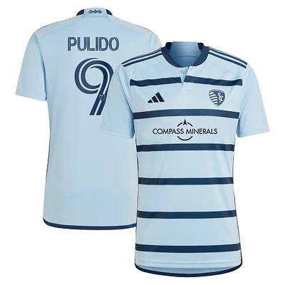 Men's adidas Alan Pulido Light Blue Sporting Kansas City 2023 Hoops 4.0 Replica Player Jersey