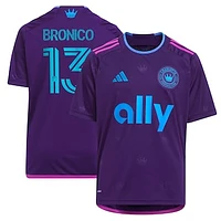 Youth adidas Brandt Bronico Purple Charlotte FC 2023 Crown Jewel Kit Replica Jersey