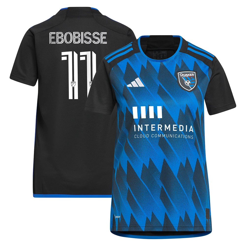 Women's adidas Jeremy Ebobisse Blue San Jose Earthquakes 2023 Active Fault Jersey Replica