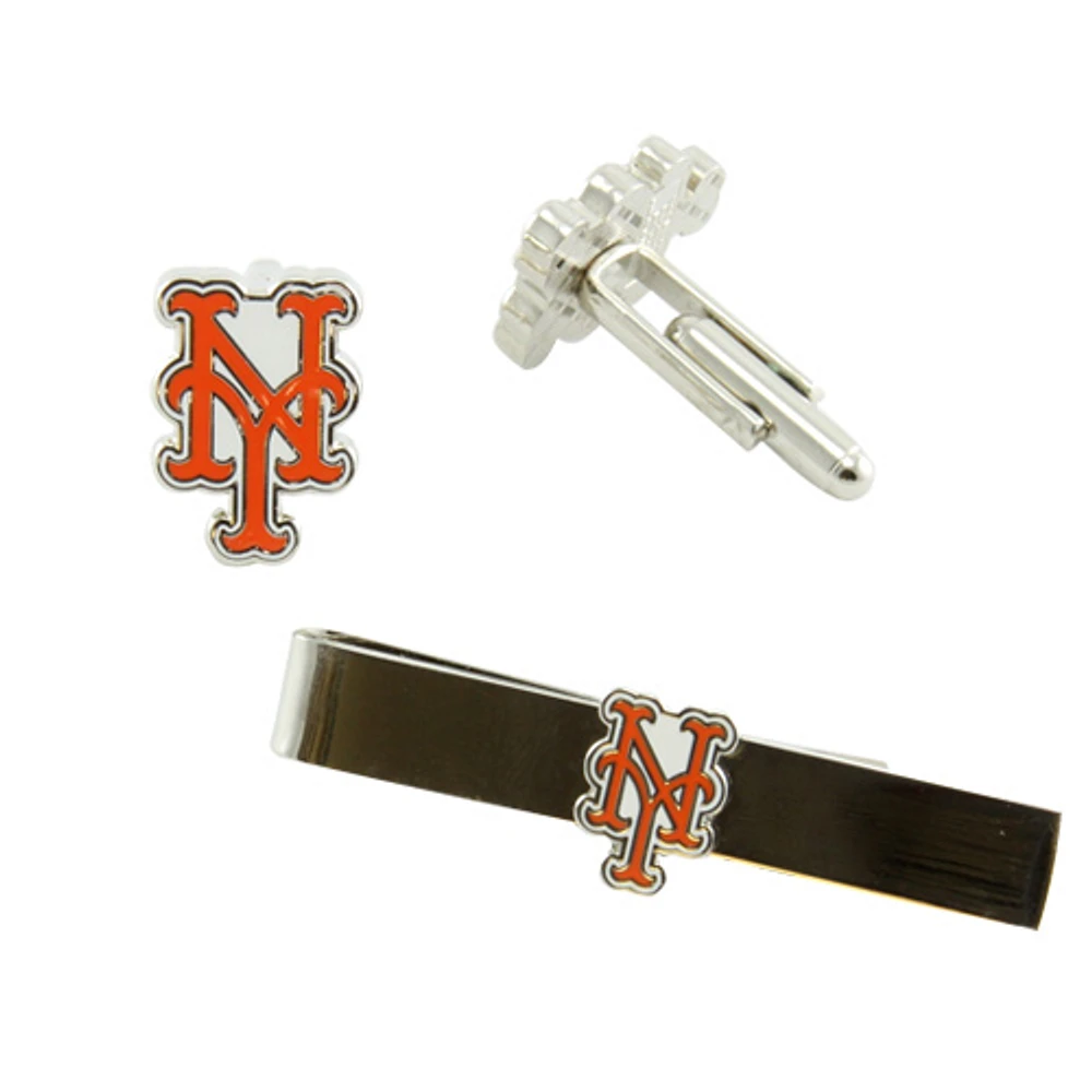 New York Mets Team Logo Tie Clip & Cufflinks Set
