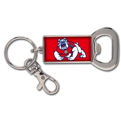 Fresno State Bulldogs Silvertone Bottle Opener Keychain